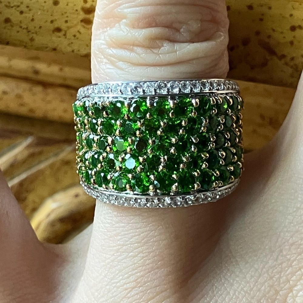 Natural Chrome Diopside Sterling Silver Ring Size 6